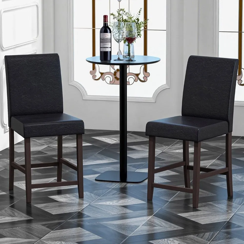 Counter Height Bar Stool Set of 2 - Black