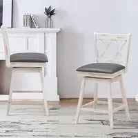 Counter Height Bar Stool Set of 2 - White