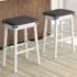 Counter Height Bar Stool Set of 2 - White, Rubber Wood