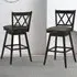 Counter Height Bar Stool with Upholstered Cushion Set of 2 - Black