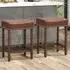 Counter Height Saddle Stool Set of 2 - Brown, PU Leather