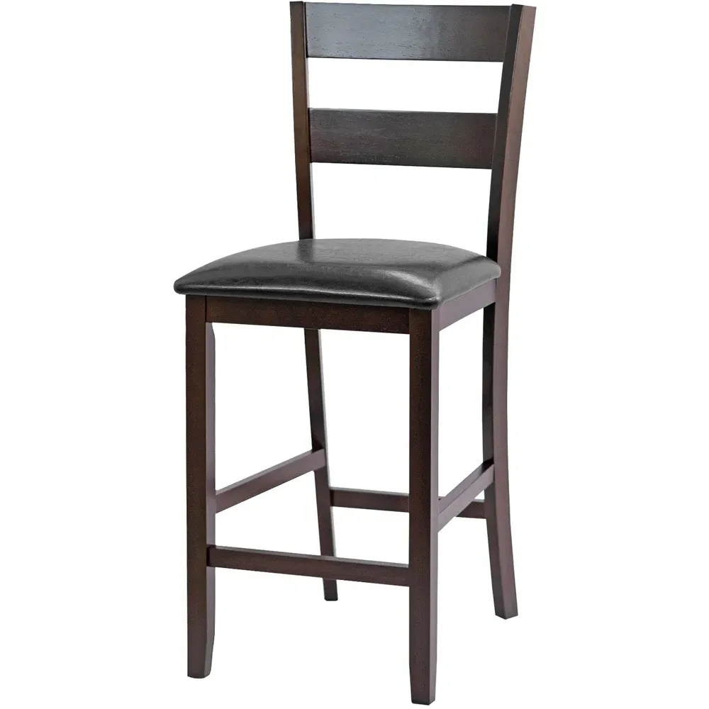 Counter Height Upholstered Bar Stool Set of 2 - Multi, Rubber Wood