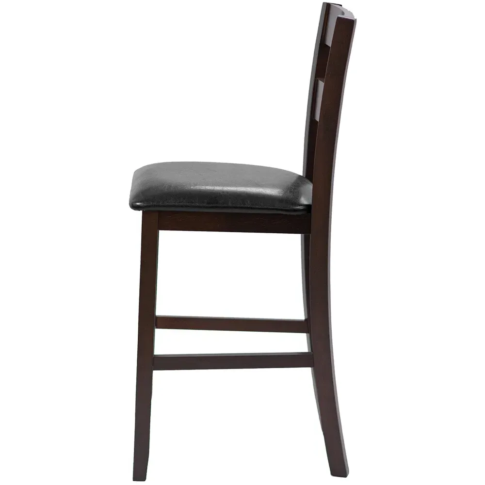 Counter Height Upholstered Bar Stool Set of 2 - Multi, Rubber Wood