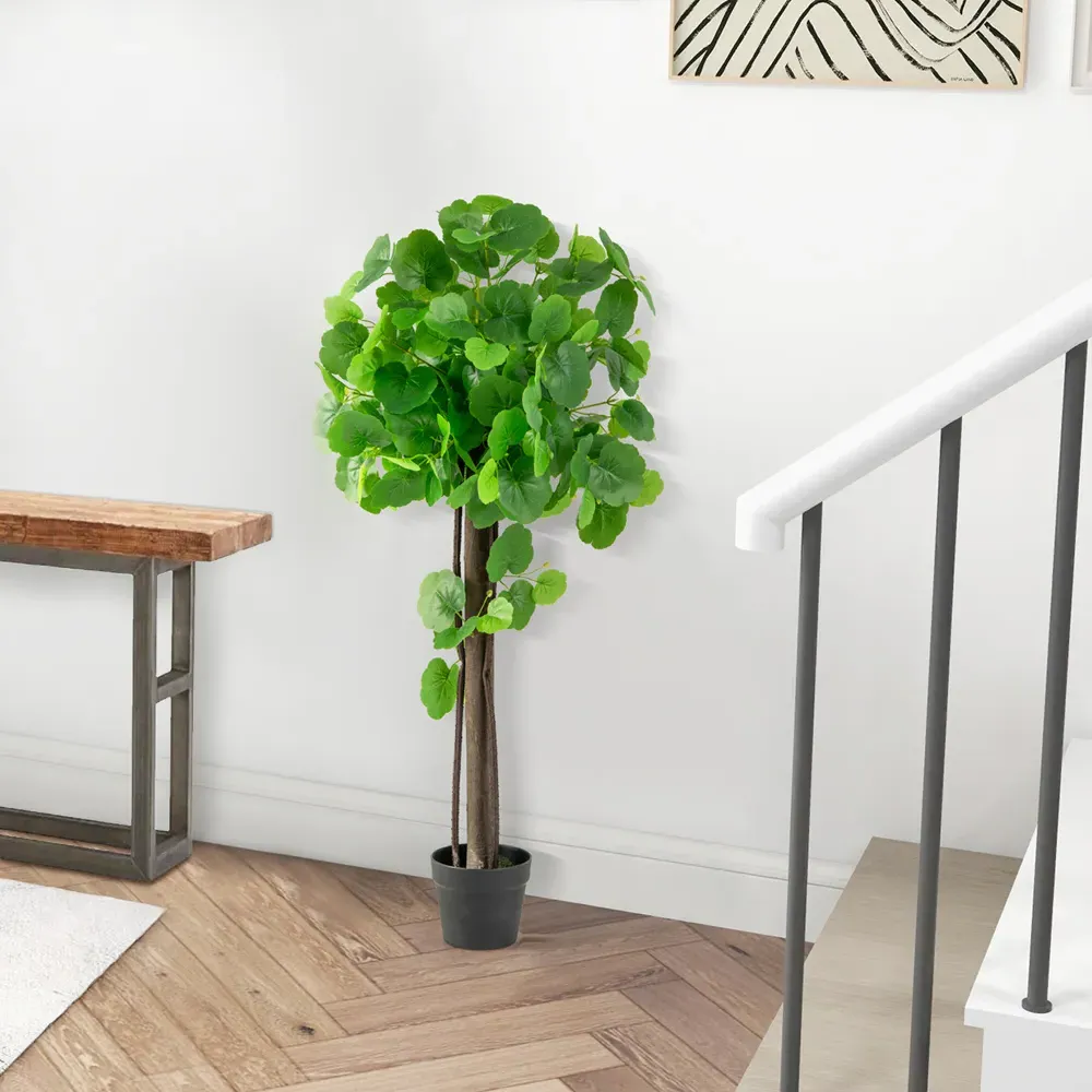 Crab Apple Tree Artificial Plant In Pot 3.6ft - Green