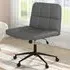 Cross Legged Office Chair - Grey, PU Leather