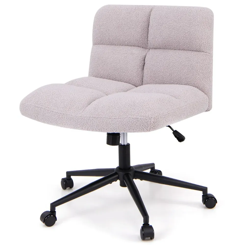 Cross Legged Swivel Chair with Wheels - Grey