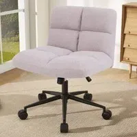 Cross Legged Swivel Chair with Wheels - Grey