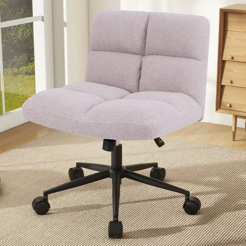 Cross Legged Swivel Chair with Wheels - Grey