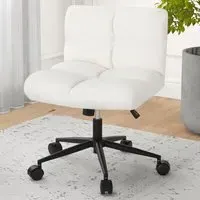 Cross Legged Swivel Office Chair with Rocking - Beige