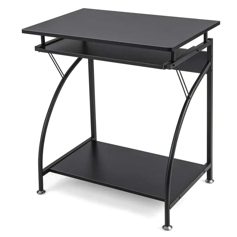 Desk with Keyboard Tray - Black
