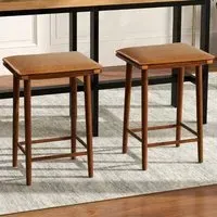 Dining Bar Stool with Removable Cushion Set of 2 - Brown