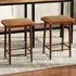 Dining Bar Stool with Removable Cushion Set of 2 - Brown