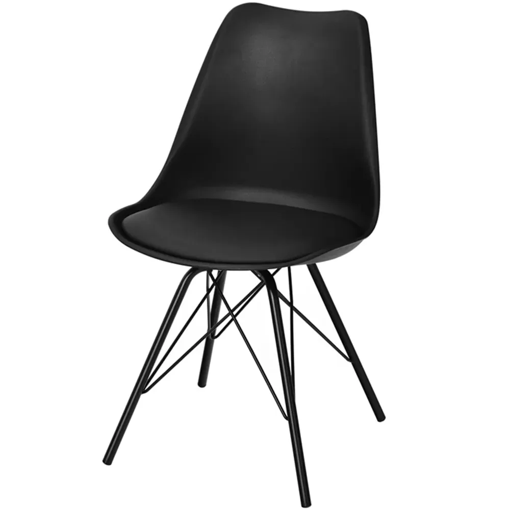 Dining Chair - Black, Leather