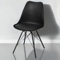 Dining Chair - Black, Leather