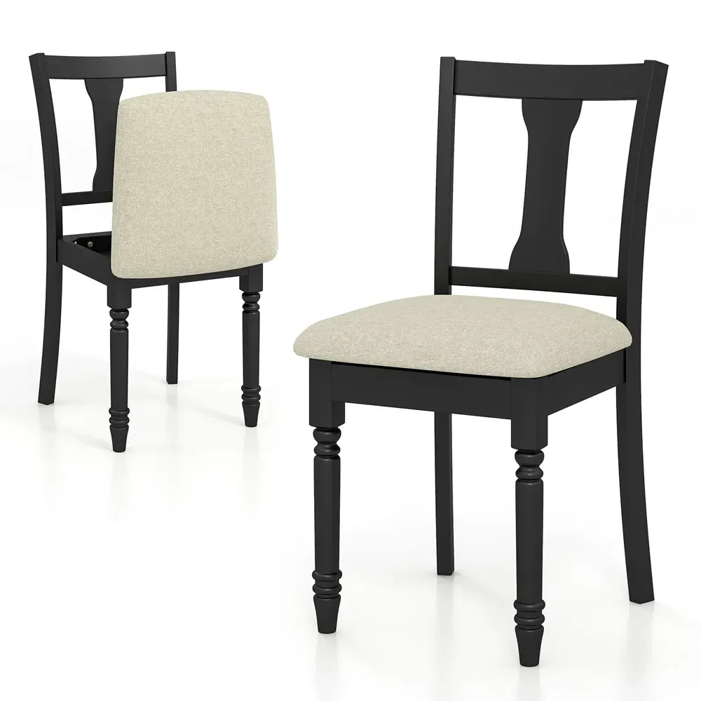 Dining Chair with Storage - Black, Linen