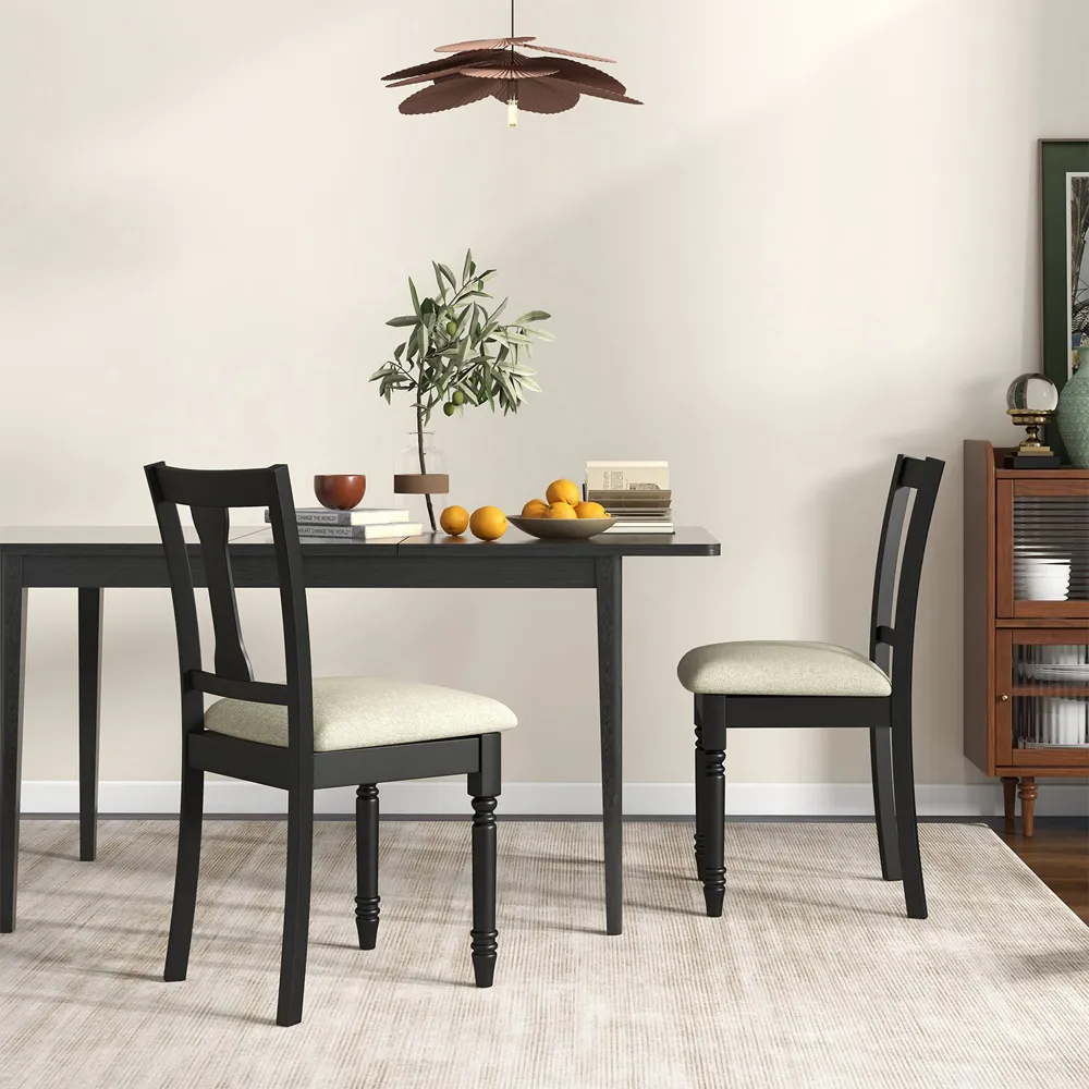 Dining Chair with Storage - Black, Linen