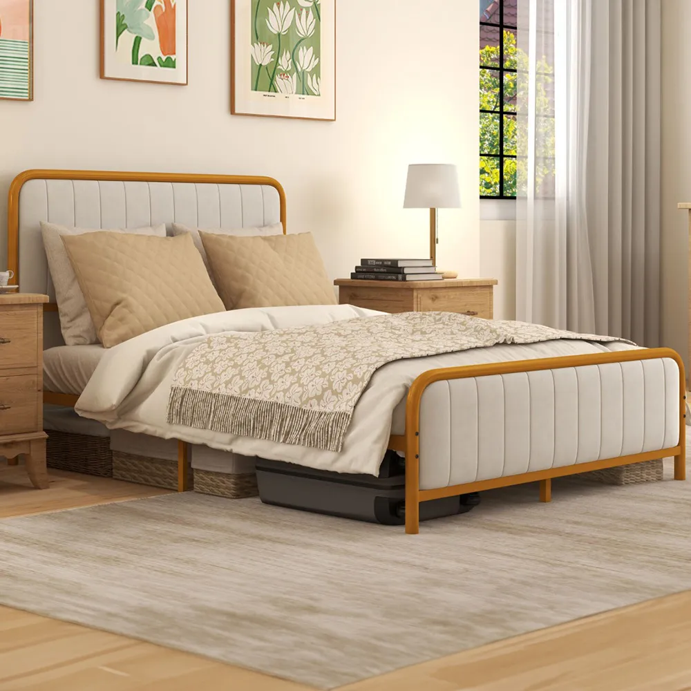 Double Bed Frame - Mustard, Metal