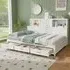 Double Daybed Frame with 3 Drawers - White