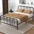 Double Metal Bed Frame with Headboard and Footboard