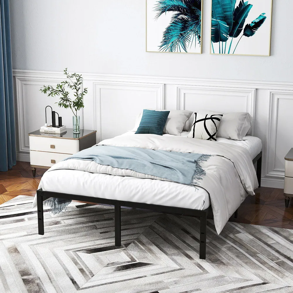 Double Metal Platform Bed Frame - Black