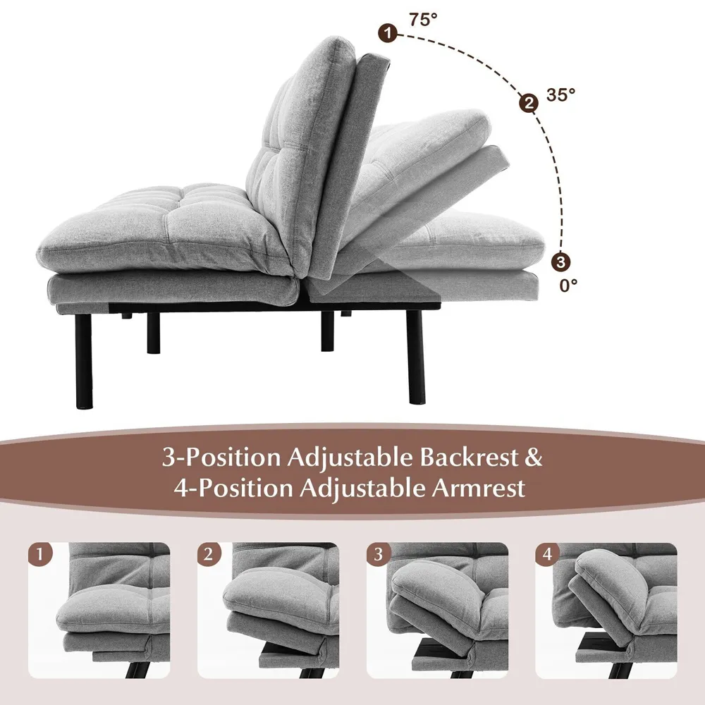 Double Sleeper Sofa Bed - Grey