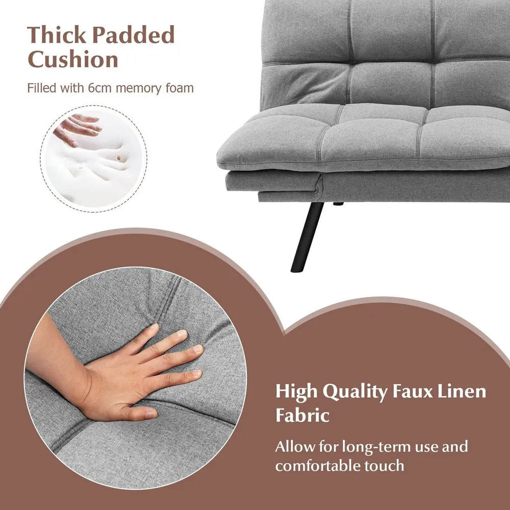 Double Sleeper Sofa Bed - Grey