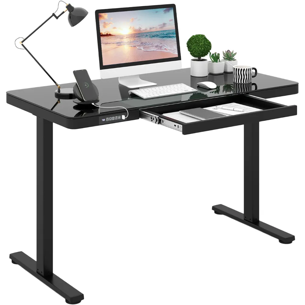 Electric Adjustable Stand Up Computer Desk - Black