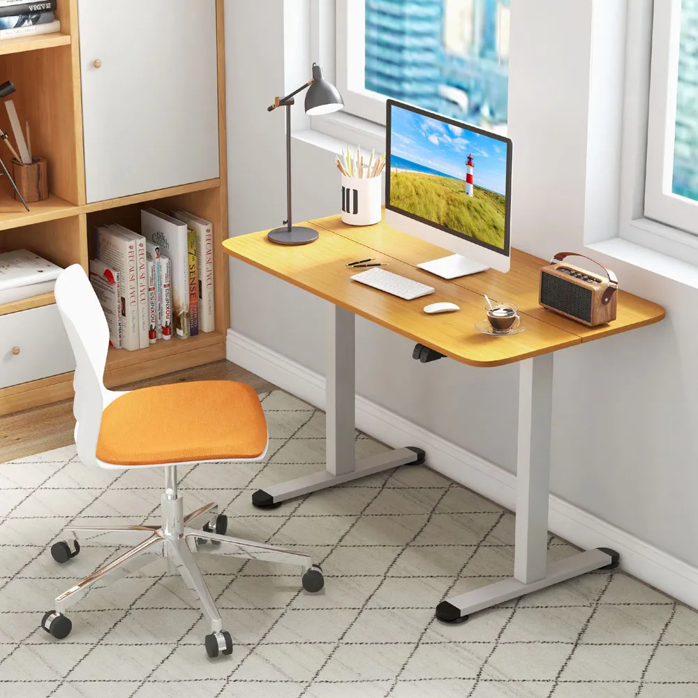 Electric Height Adjustable Standing Desk with Controller - Cream