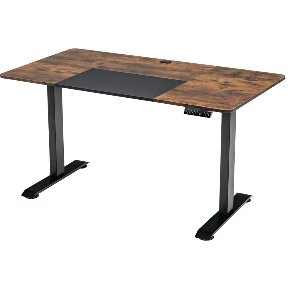 Electric Height Adjustable Standing Desk with Memory - Brown
