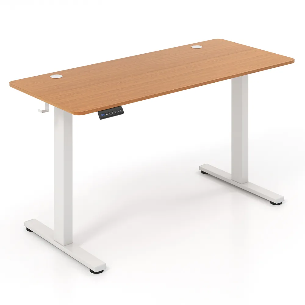 Electric Height Adjustable Standing Desk with Memory Presets - Cream