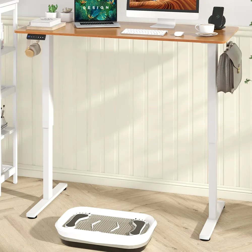Electric Height Adjustable Standing Desk with Memory Presets - Cream