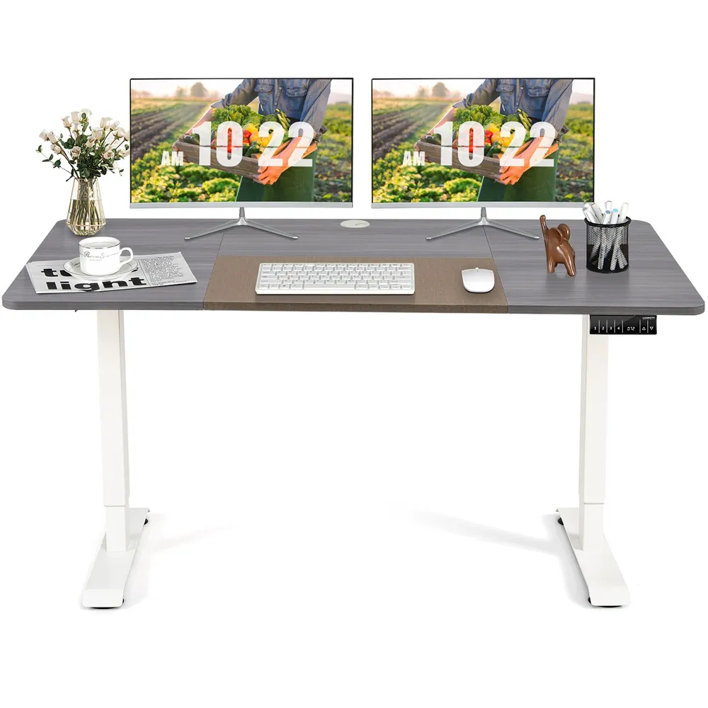 Electric Height Adjustable Standing Desk with Smart Control - Grey