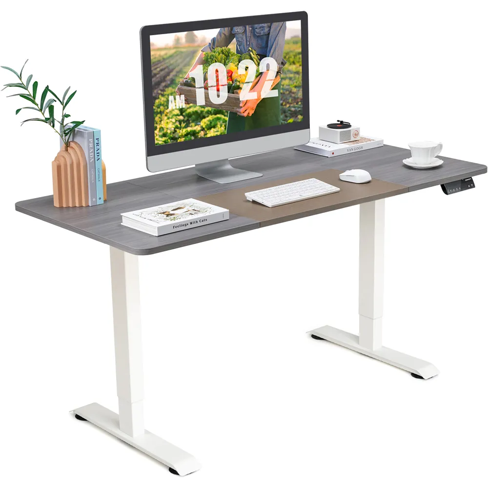 Electric Height Adjustable Standing Desk with Smart Control - Grey