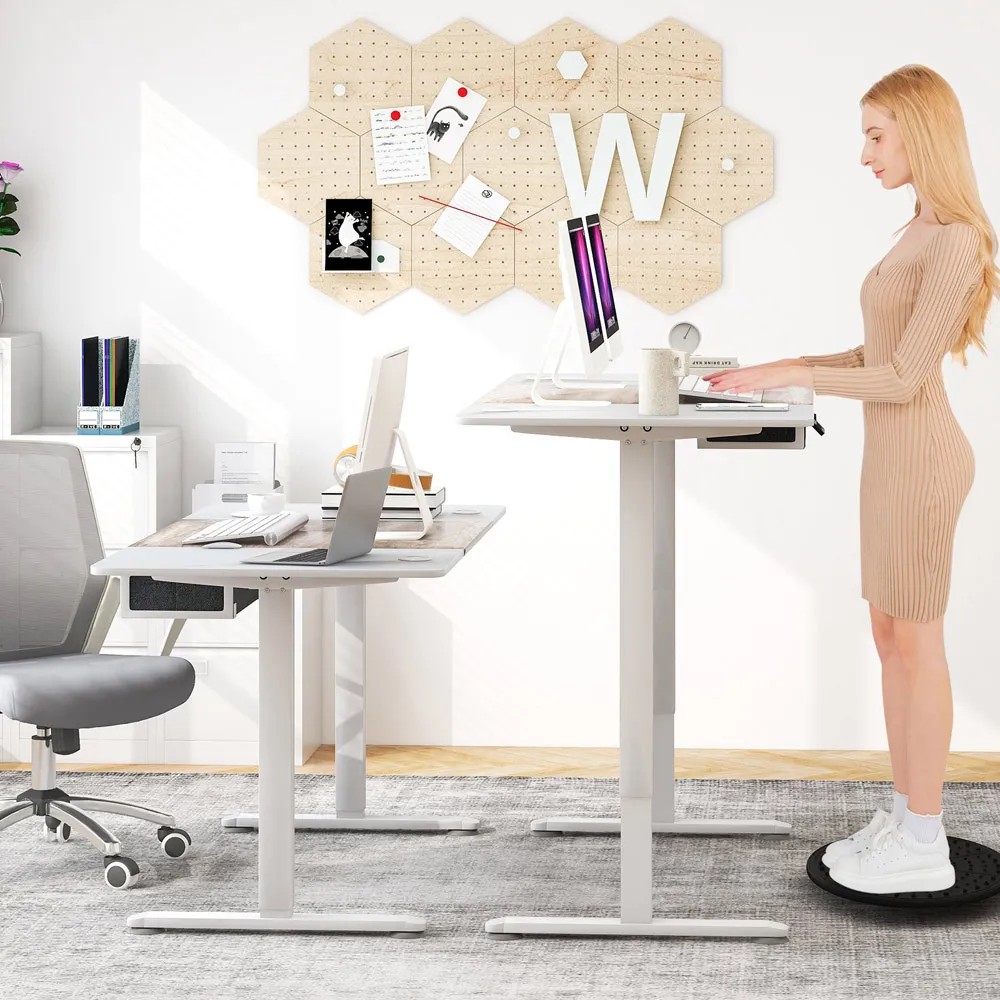 Electric Height Adjustable Standing Desk with USB Port - Grey