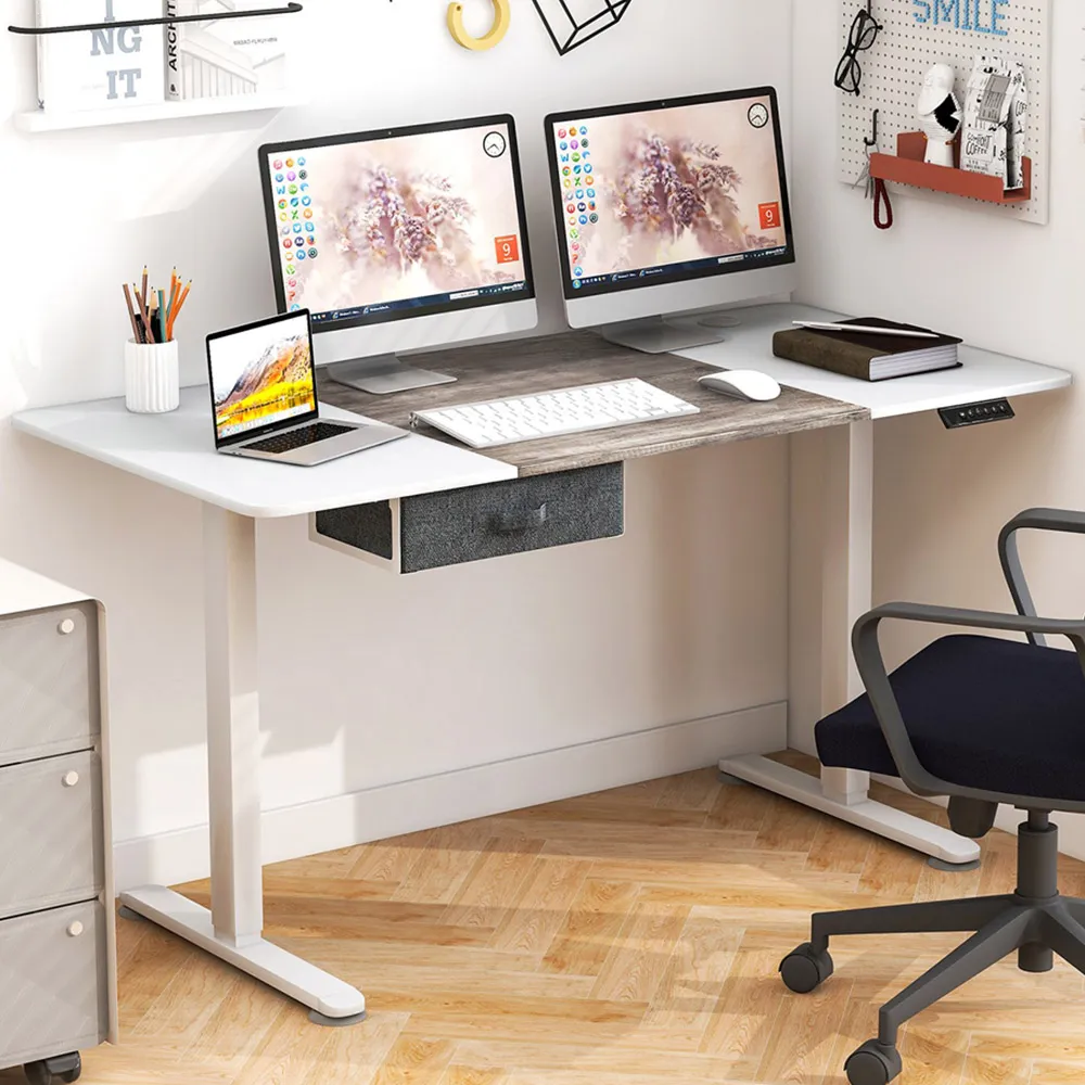 Electric Height Adjustable Standing Desk with USB Port - Grey