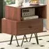 End Table Set of 2 with Storage Drawer - Walnut