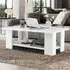 Engineered Wood Coffee Table with Storage - White