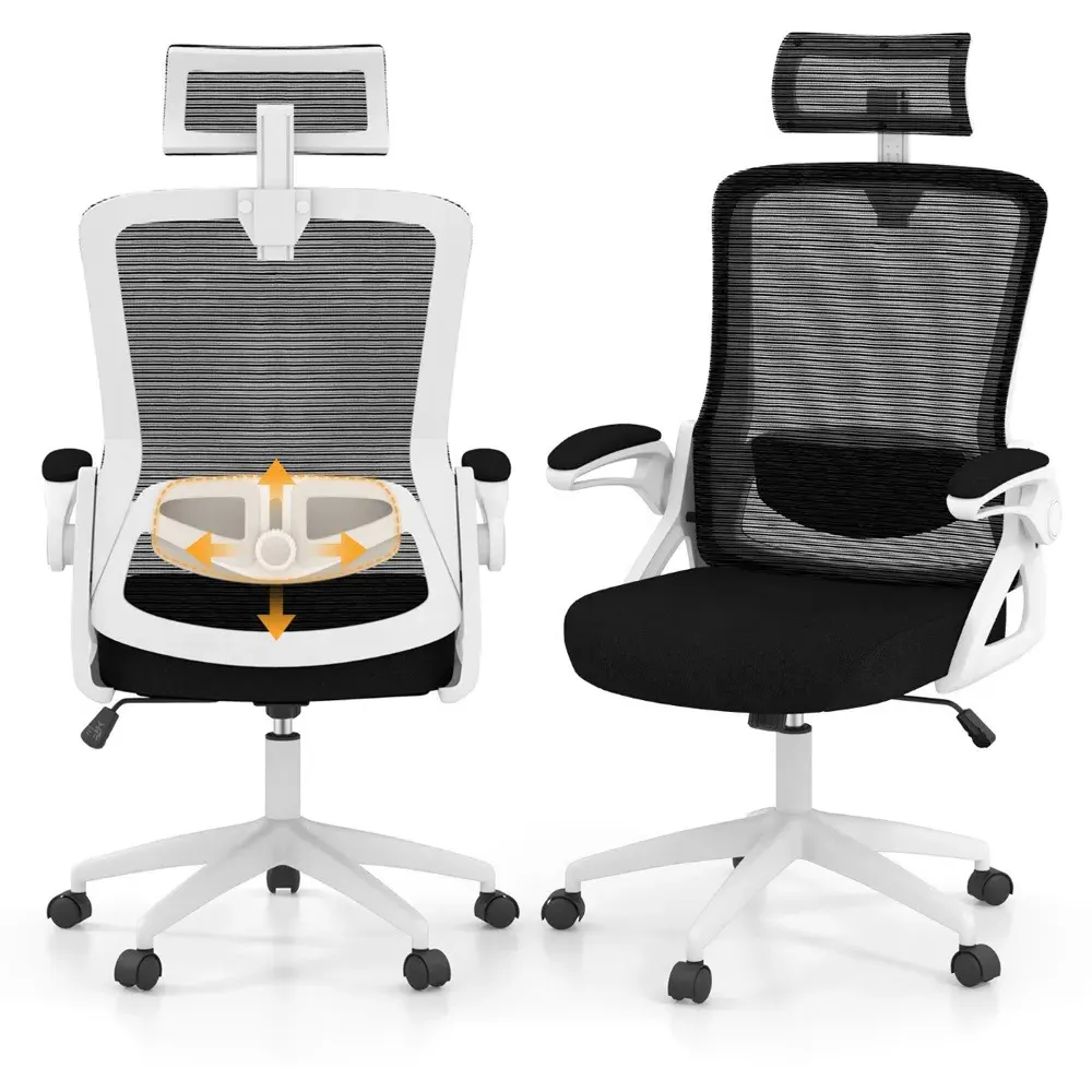 Ergonomic Office Chair with Lumbar Support - White