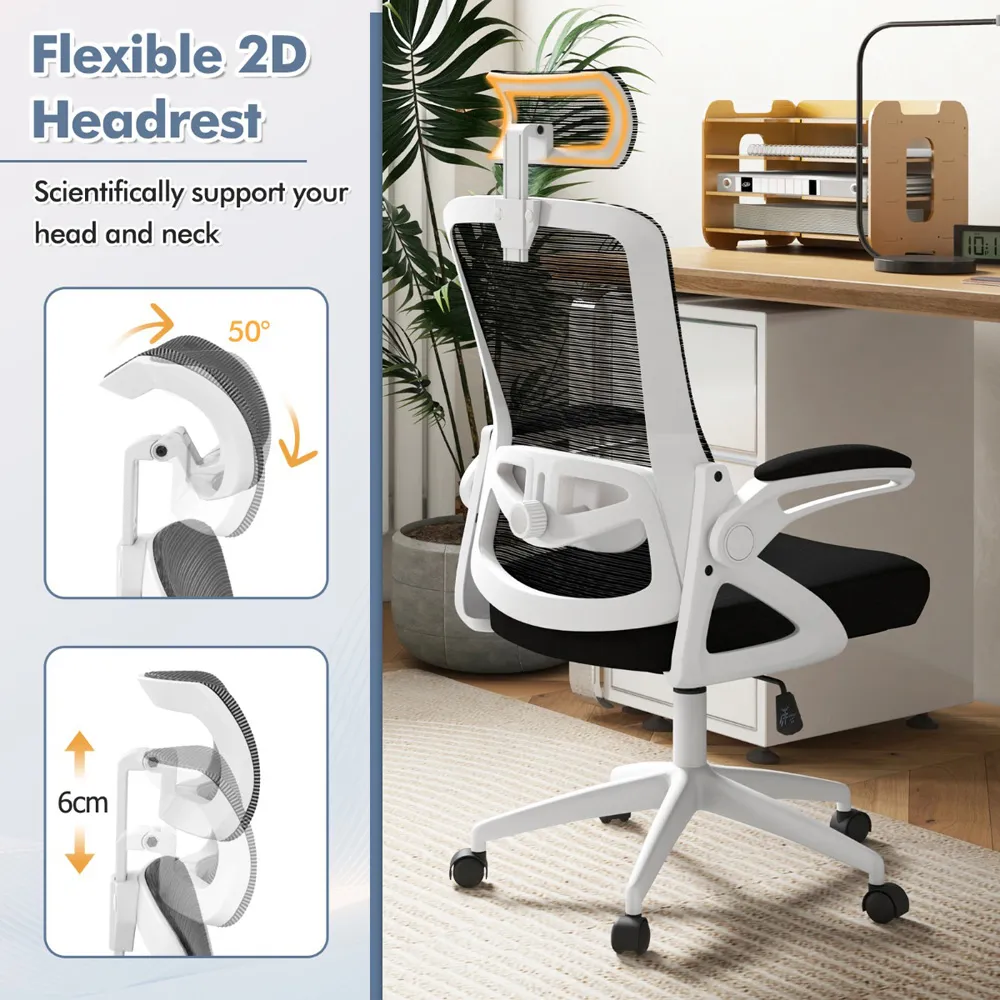 Ergonomic Office Chair with Lumbar Support - White