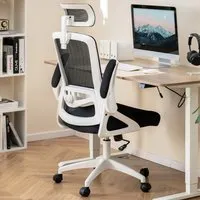Ergonomic Office Chair with Lumbar Support - White