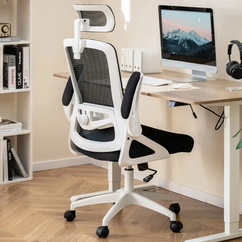 Ergonomic Office Chair with Lumbar Support - White image