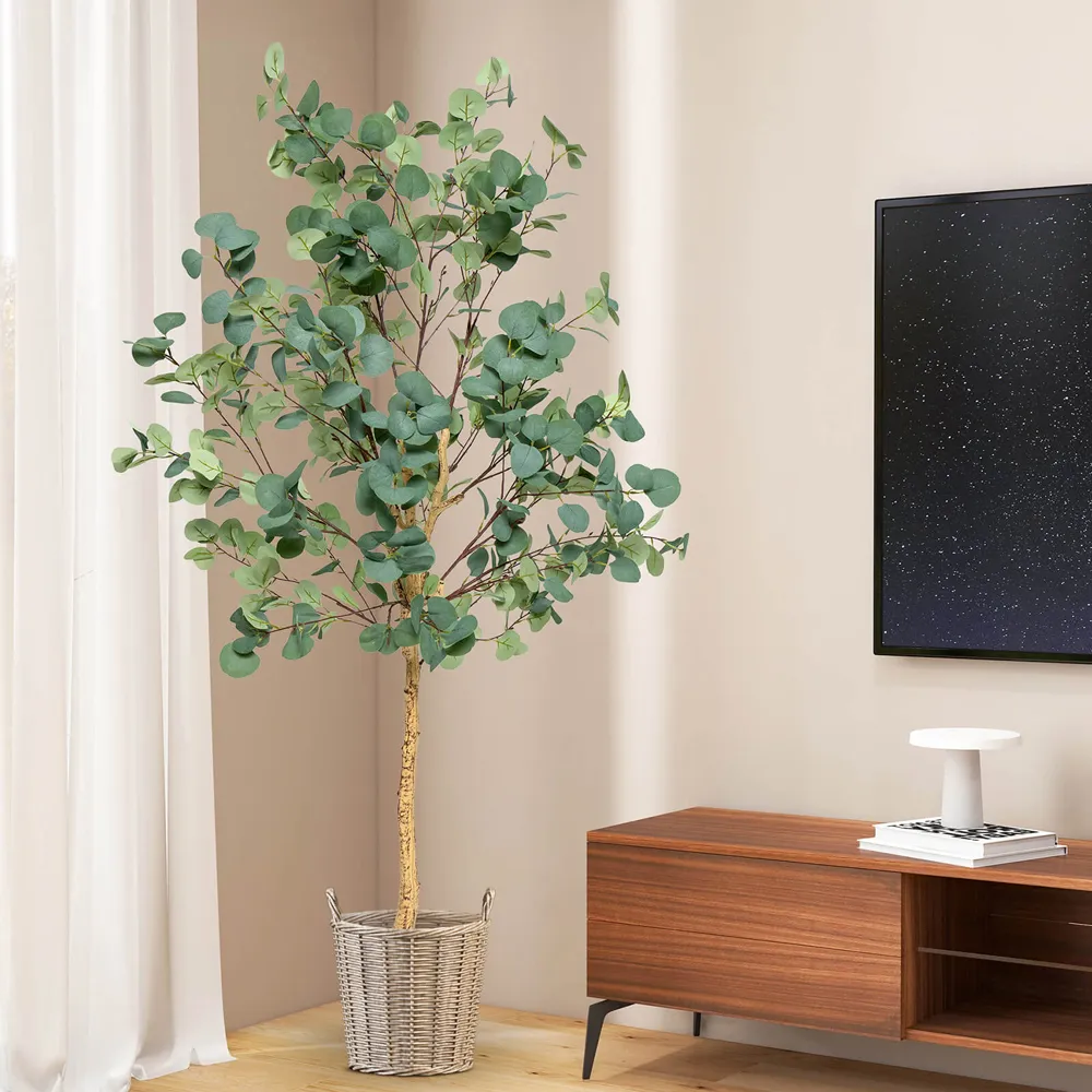 Eucalyptus Artificial Tree In Pot 165cm - Silver