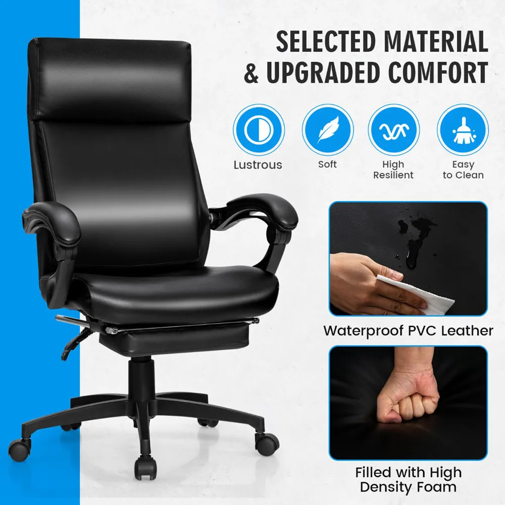 Executive Office Chair with Headrest - Black