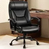 Executive Office Chair with Rocking - Black, PU Leather