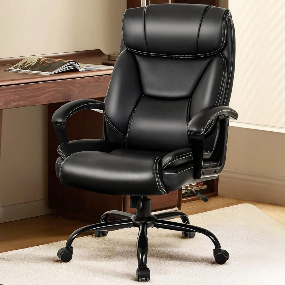 Executive Office Chair with Rocking - Black, PU Leather image