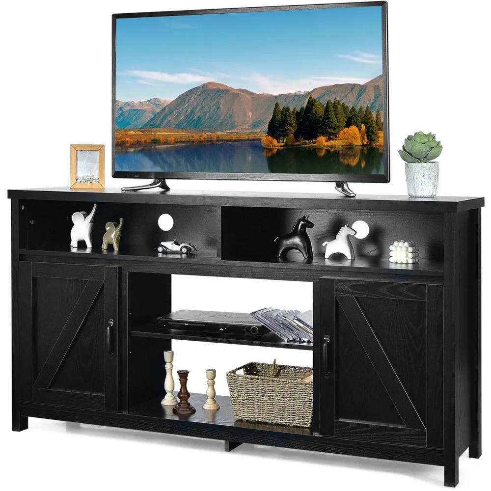 Farmhouse 2 Door TV Unit - Black