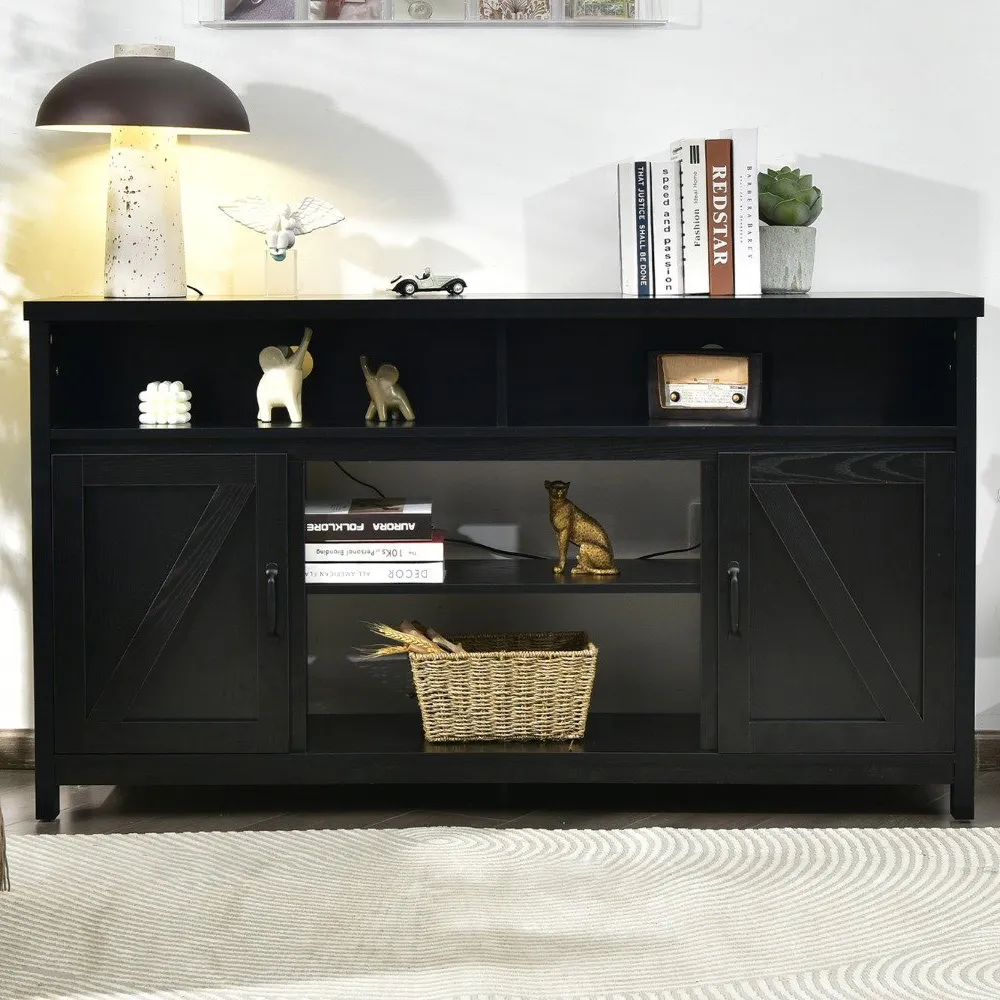 Farmhouse 2 Door TV Unit - Black