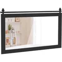 Farmhouse Wall Mirror - Black, Fir Wood
