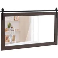 Farmhouse Wall Mirror - Brown, Fir Wood