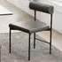 Faux Leather Kitchen Side Chair with Backrest - Grey